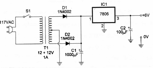    Figure 1 – Schematic diagram for the power spply
