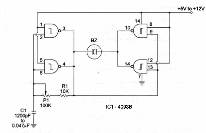 Figure 1 – Schematics for the oscillator
