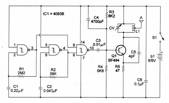    Figure 1 – Schematics of the Beeper
