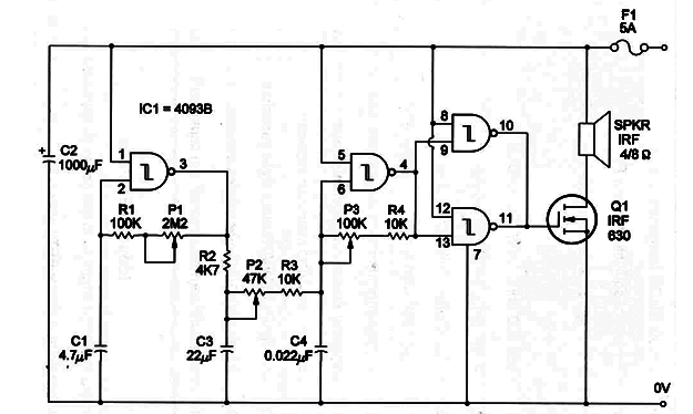    Figure 1 – Schematics for the siren
