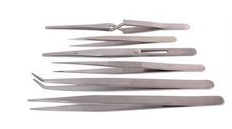 Figure 12 – Common tweezers https://www.newark.com/duratool/js-181t/six-piece-stainless-steel-tweezer/dp/06X8644
Figure 12 – Common tweezers https://www.newark.com/duratool/js-181t/six-piece-stainless-steel-tweezer/dp/06X8644