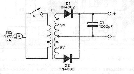 Figure 7 – Simple power supply for the circuit.
