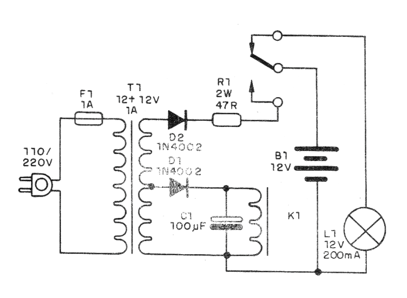 Figure 1 - Complete diagram of the emergency light Figure 1 - Complete diagram of the emergency light